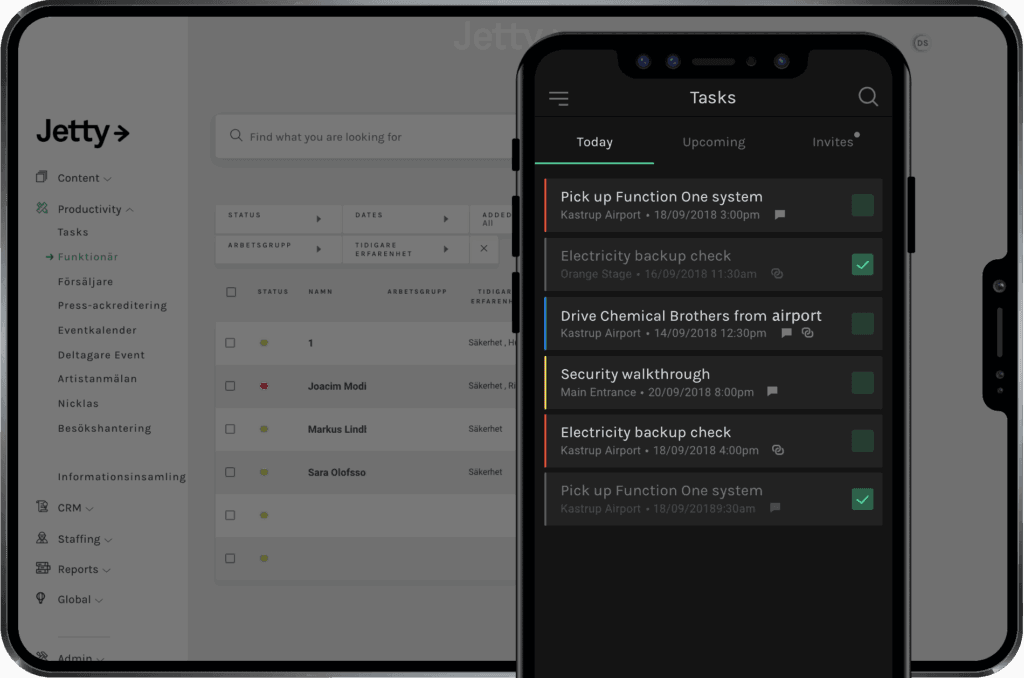 Use the Jetty App to keep your staff in the field updated in real time.