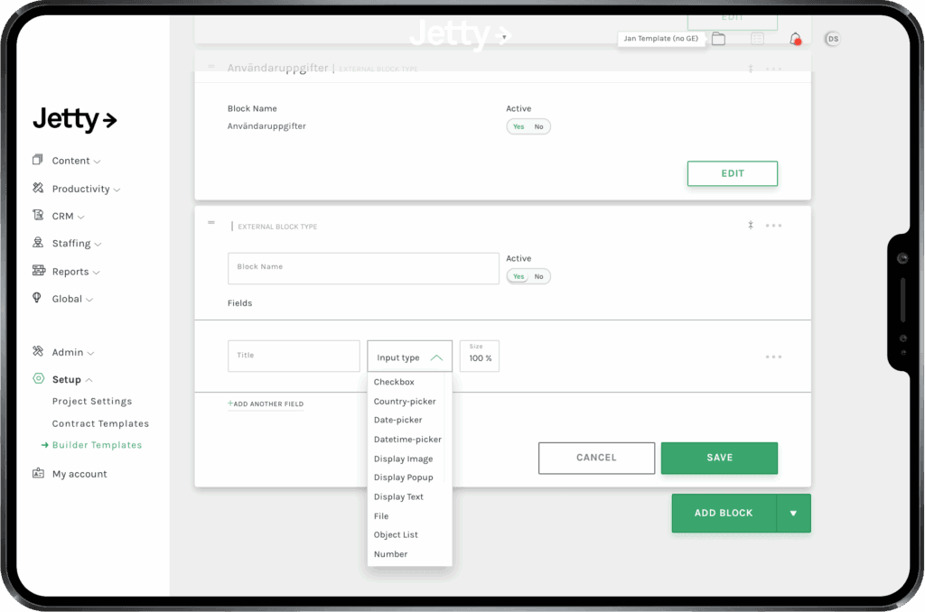 Use Jetty Builder to create workflows and gather information with powerful forms.