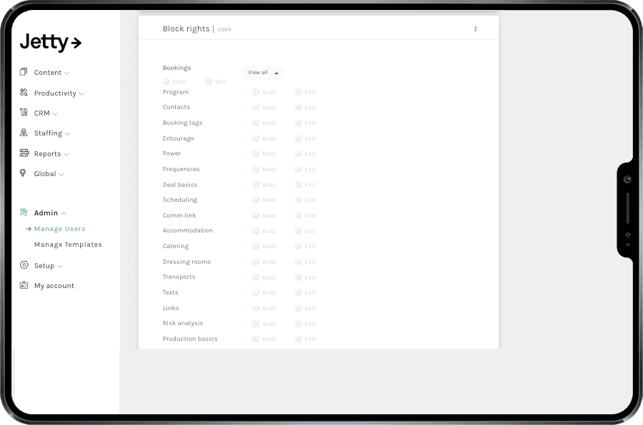 Prevent information overload with powerful user rights management.