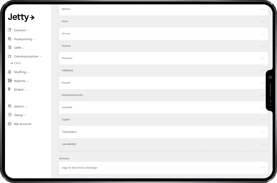 Fuel your website with information about your content directly from Jetty.