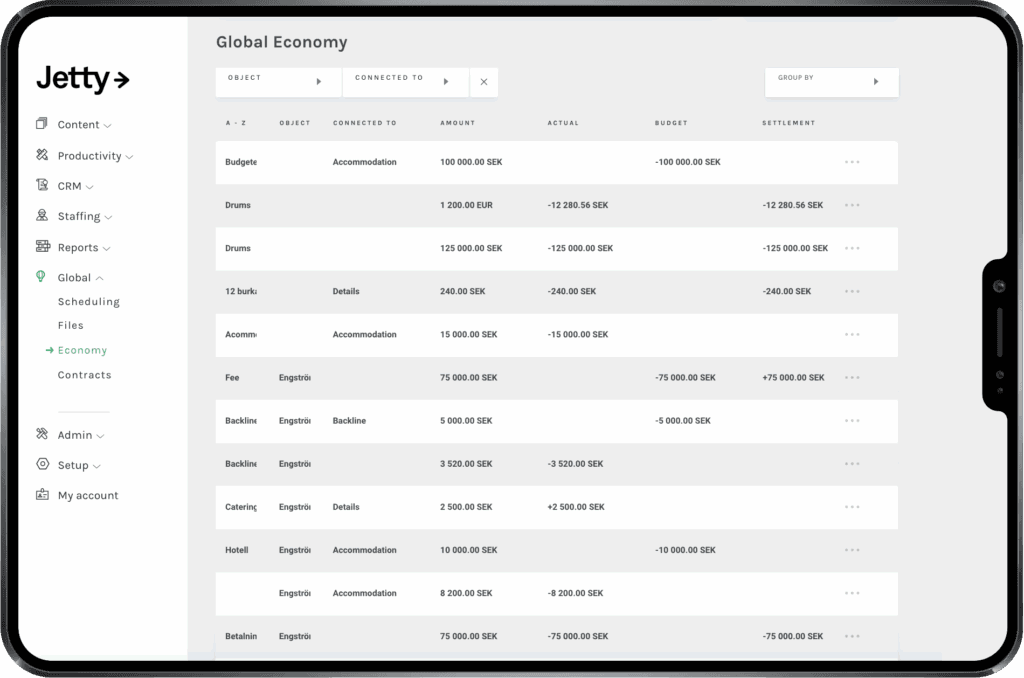 Manage budgets effortlessly for each project, high level or detailed.