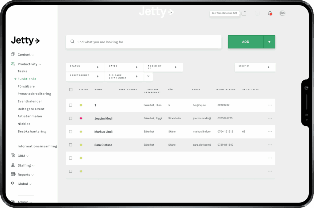 Keep track of the recruitment process for staff or volunteers.